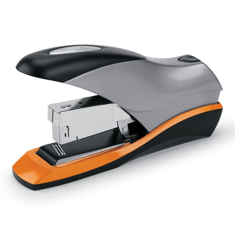 Swingline Stapler, 70 Sheet Capacity, Optima 70, Jam Free, Reduced Effort, Soft Grip, Metal, Silver, Black and Orange (87870) - Image 1